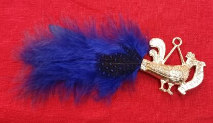 Cock Pendant with blue feathers